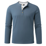 Cotton Henley Long Sleeve T-Shirt, CC290889 (Ver.2)