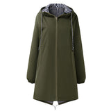 Hooded Zip-Up Mid-Length Windbreaker, CC061575