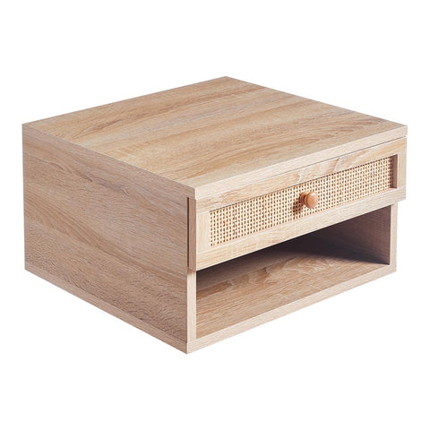Floating Bedroom Nightstand with Pseudo-rattan Drawer, ZH1574 (Ver.2)
