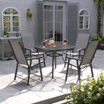 Tempered Glass Outdoor Coffee Table and Chairs Set, LG0536LG0542