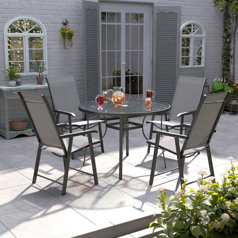 Tempered Glass Outdoor Coffee Table and Chairs Set, LG0536LG0542
