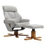 Livingandhome Swivel Linen Lounge Recliner with Ottoman, FA0630