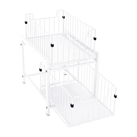 2-Tier Under-Sink Storage Rack Sliding Drawer Organizer for Kitchen & Bathroom, WM0080 (Ver.2)