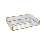 Livingandhome Decorative Rectangular Glass Tray, WM0033