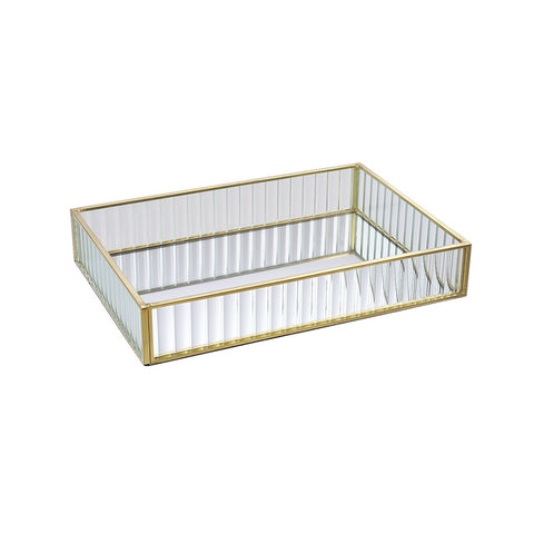 Livingandhome Decorative Rectangular Glass Tray, WM0033