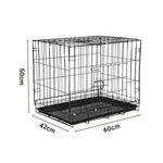 Livingandhome Wire Dog Crate with 2 Doors and Tray, CT0662