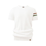 Casual Round Neck T-Shirt with Contrast Sleeve Accent, CC290919 (Ver.2)