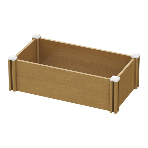Plastic Wood-Grain Raised Garden Bed Planter, GG010018