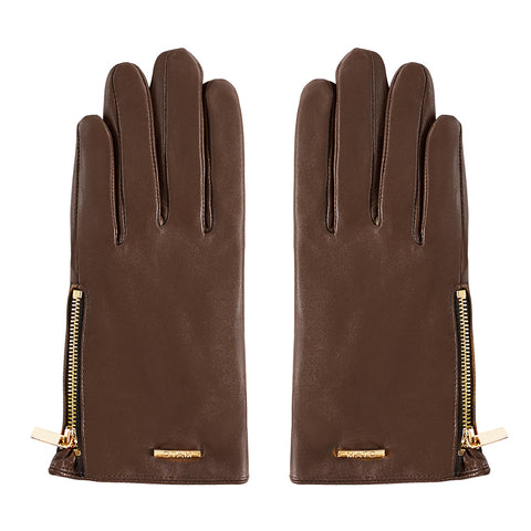 Touchscreen Full Finger Sheepskin Gloves with Zippers, CA290136