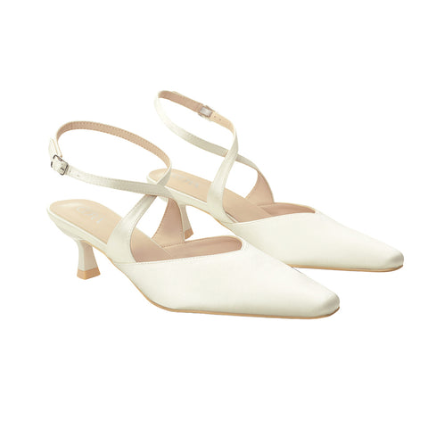 Kitten Heel Slingback Squared-off Closed Toe Heels Pumps, CS300074