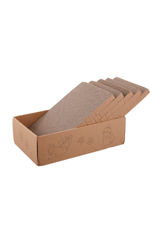 5 PCS Reversible Cat Scratching Boards with Box, CW0075