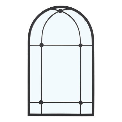Arched Wall Hanging Metal Windowpane Mirror Home Decoration, FI1274