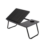 Livingandhome Verstellbarer Laptop-Betttisch mit Getränkehalter, klappbar – 56x32,5x24 cm [Betttisch Schwarz 56/32,5/24 cm mit Getränkehalter und 5-fach Neigungsverstellung klappbar], FO070049(DE)