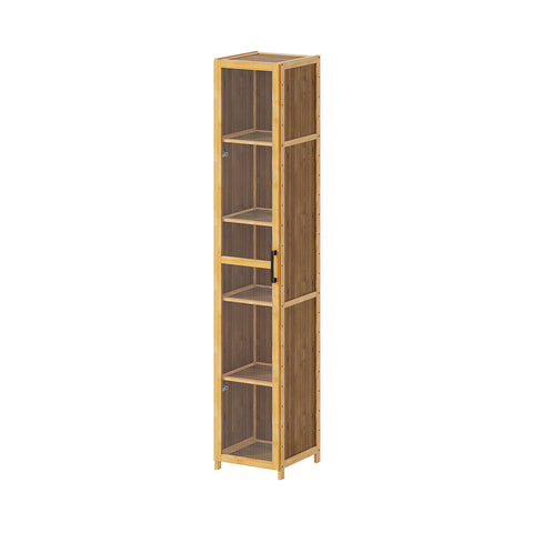5-Tier Narrow Bookcase Storage Cabinet with Acrylic Door, FL250065