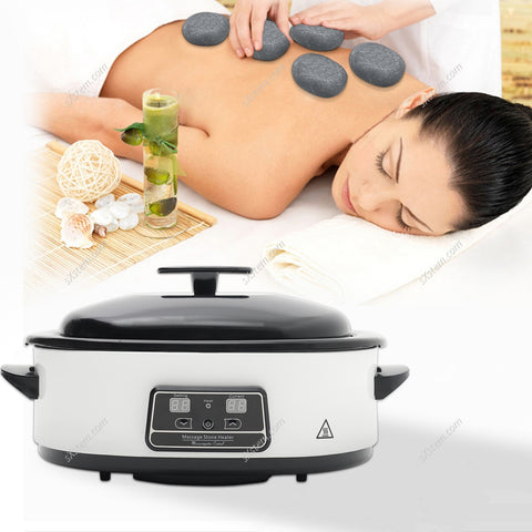 Livingandhome Basalt Massage Stone and Heater Set for Spa, CX0283CX0284