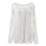 Slouchy Asymmetrical Neck Knitted Sweater, CC060205 (Ver.2)
