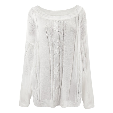 Slouchy Asymmetrical Neck Knitted Sweater, CC060205 (Ver.2)