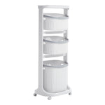 Livingandhome 4-Tier Laundry Basket Clothes Storage Shelf on Wheels for Bathroom, WM0051