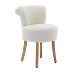 Teddy Fleece Dressing Table Stool with Solid Wood Legs, FB050004 (Ver.2)