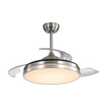 Livingandhome 42inch Acrylic Ceiling Fan Light with Retracted Blades, DM0814