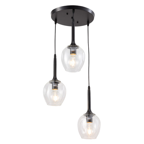 3-Light Modern Style Glass Lampshade Ceiling Pendant Light, LI040020 (Ver.2)