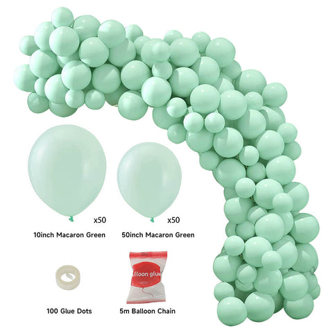 102 Pieces Macaron Green Balloon Arch Kit, SC0603