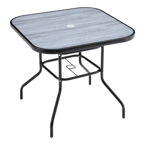 Livingandhome Garden Tempered Glass Wood Grain Coffee Table, LG1259
