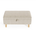 Livingandhome Linen Upholstered Storage Ottoman Footstool, FA0559