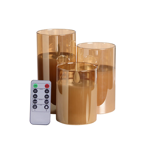 3Pcs Remote-Controlled LED Flameless Candle Set, SC0977