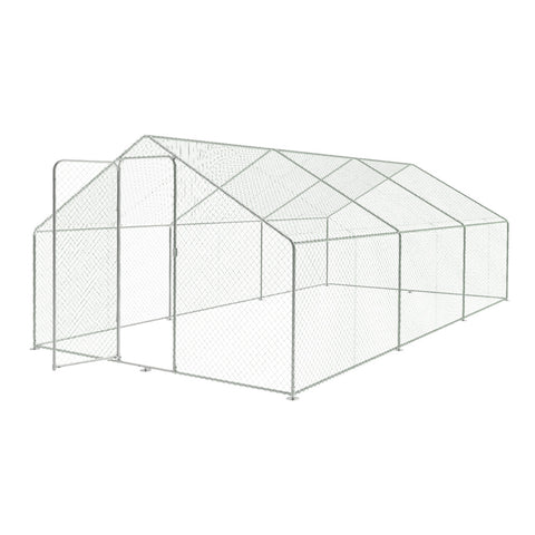 Metal Walk-in Chicken Coop Run with PE Tarpaulin, XD0028 (Ver.2)