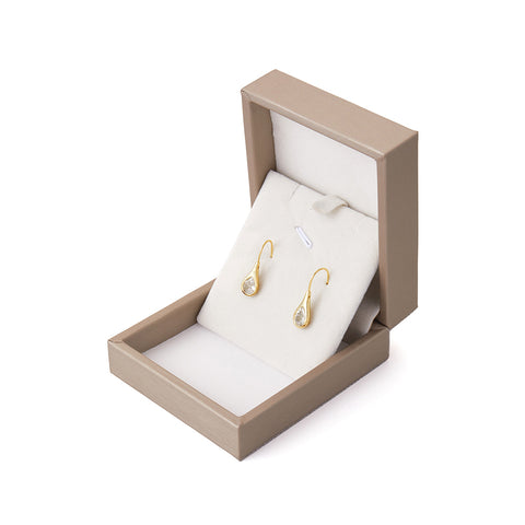 14K Gold Plated Teardrop Hook Earrings, CA290065 (Ver.2)
