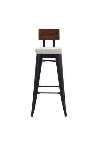 H&O Direct 2Pcs Metal Breakfast Bar Stools with Backrest, ZH1543