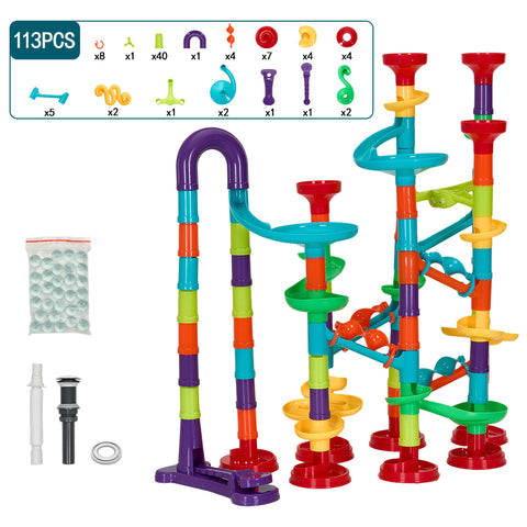 113pcs Marble Run Race Track Toy Set, TE090046 (Ver.2)