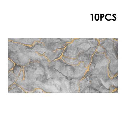 10Pcs Self-Adhesive Marble Pattern Wall Tile Stickers, HF070263 (Ver.2)
