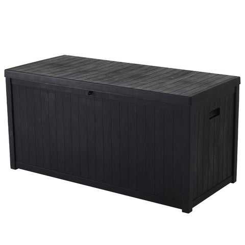 Wasserdichte Gartenbox für Auflagen und Zubehör – Schwarz, abschließbar, mit Griffen [Gardenbox Schwarz wasserdicht abschließbar mit Griffen], AI0376(DE)