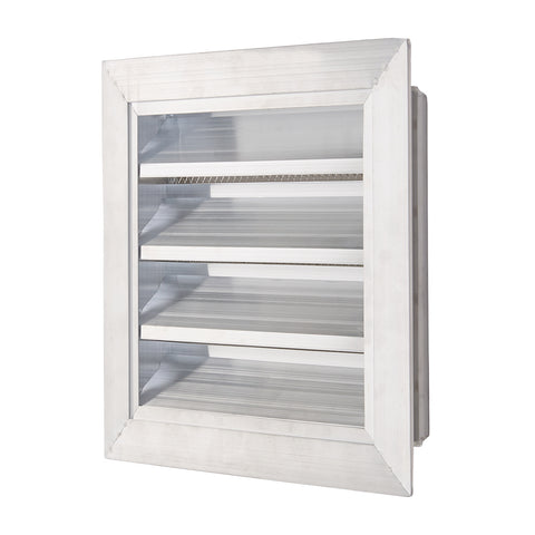 Weather Fixed Louvre Ventilation Grille Aluminium Finish with Mesh, JC0125