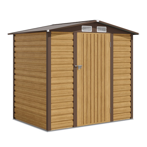 Outdoor Galvanized Steel Tawny Storage Shed, PM1613PM1614