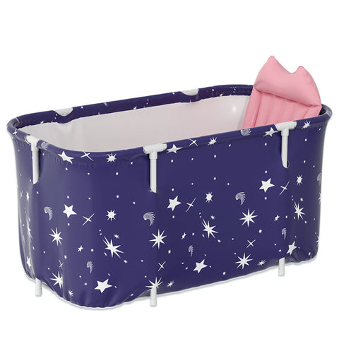 Livingandhome Large Portable Folding Bathtub with Cushion, CX0299