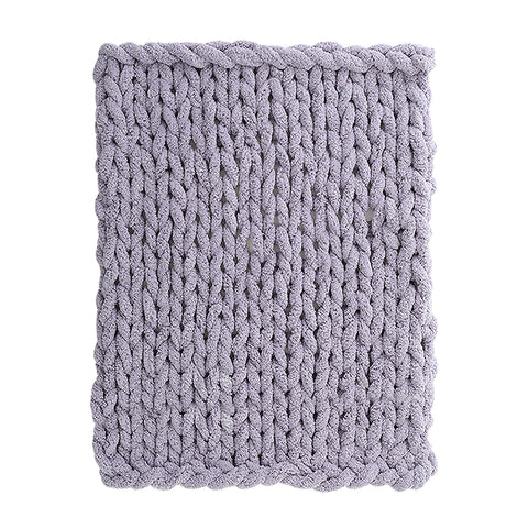 Stretchable Chunky Knit Handwoven Chenille Throw Blanket, SC0355 (Ver.2)