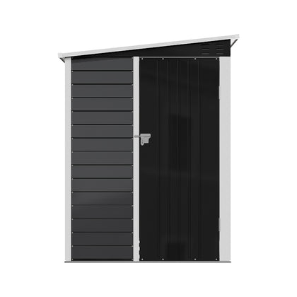 4 x 6FT Outdoor Metal Pent Roof Garden Storage Shed, PM1749PM1750 (Ver.2)