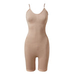 XL-size Nude Female Tummy Control Seamless Boyshorts Sculpting Shapewear Bodysuit Top, WO0240