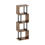 5-Tier S-shaped Geometric Bookshelf Storage Rack with LED Lights, FL280066
