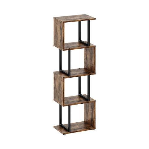 5-Tier S-shaped Geometric Bookshelf Storage Rack with LED Lights, FL280066