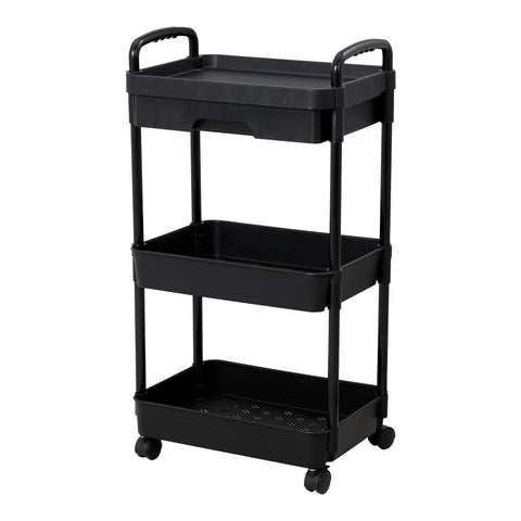 3-Tier Rolling Cart with Lockable Wheels and Drawer, WM0798