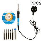 7Pcs Adjustable Temperature Electric Soldering Iron Kits Set, GT140046
