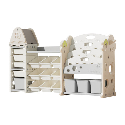 Kidkid Kids Large Plastic Toy Storage Organizer and Bookshelf Combination, FI1038