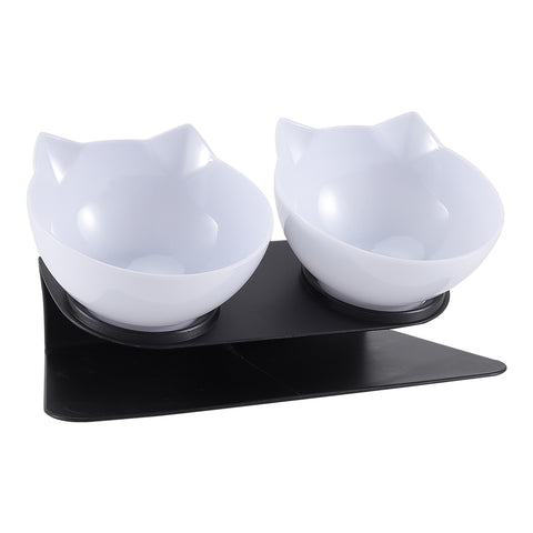 15° Tilted Elevated Feeder with Double Cat Bowls, CT0701 (Ver.2)