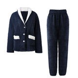 Shawl Collar Button-Up Loungewear Set, CC061447 (Ver.2)