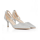 Elegant Embellished Pointed-Toe Heels with Adjustable Ankle Strap, CS300759