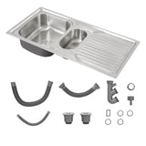 Double-Bowl Stainless Steel Kitchen Sink with Waste Kit, MK150029